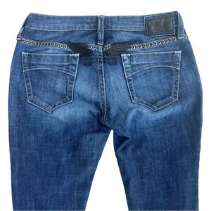 Robin's Denim Marylin Jeans Studs Black Crystal Embellished Biker Size 28 RARE